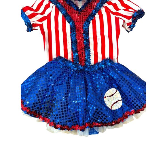 Toddler Girl Dansco U.S.A. Sequin Baseball Dance Outfit, size 3T - Picture 6 of 16